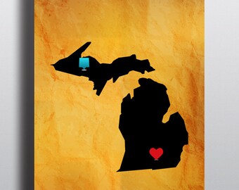 Michigan Map Digital Download - Etsy