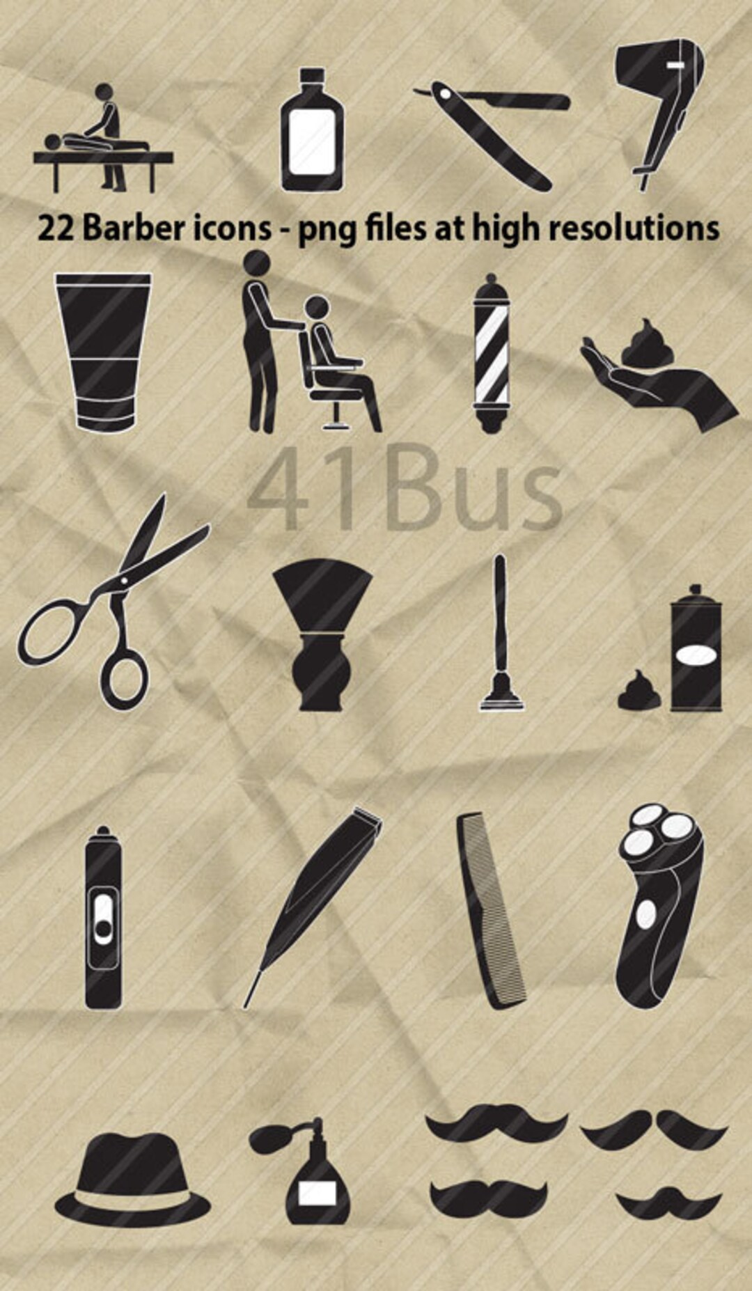 Barber Shop Clip Art ,22 Icons Clipart , Instant Download,barber Icons ...