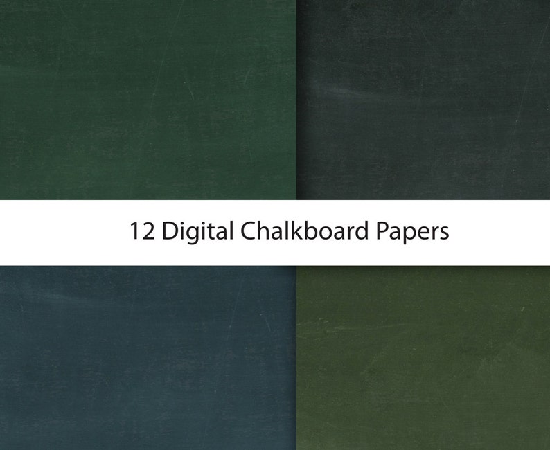 12 Digital Chalkboard Papers INSTANT DOWNLOAD Etsy