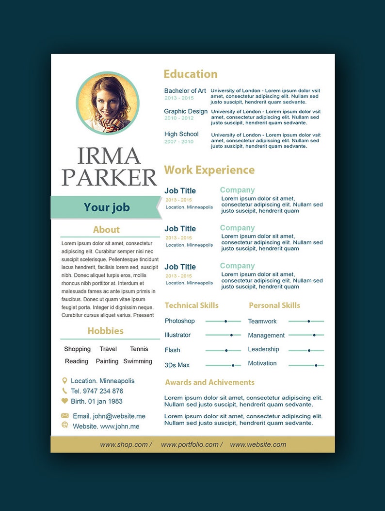 Custom Resume Template Resume Extra - Il 794xN.718855863 I307