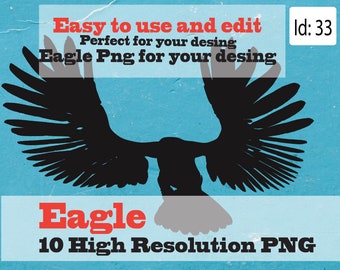 Eagle 10 png Silhouette kit ,Eagle 10 png Clipart , Instant Download #1197333