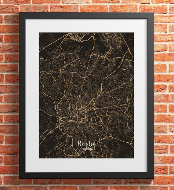 England Poster City map Printable Wall art Street map Bristol Print