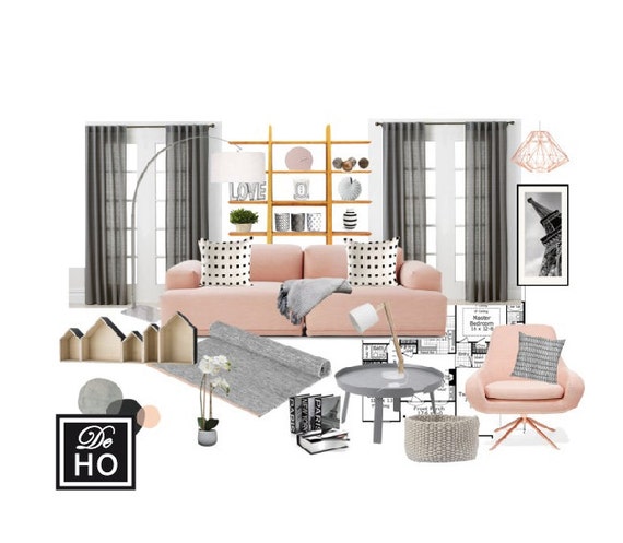 Interior Design Service Online Edesign 1 Zimmer Design Mit Abgestuften Plan Moodboard Und Einkaufsliste Zu Vervollstandigen Einfach Und