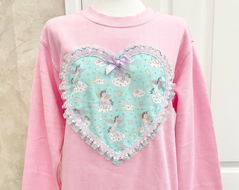 Unicorn Heart Appliqué Customised Sweatshirt