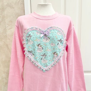 Unicorn Heart Appliqué Customised Sweatshirt