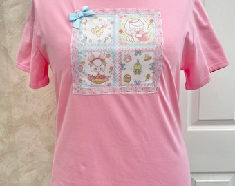 Fitted Style Pastel Bunny Customised T-Shirt
