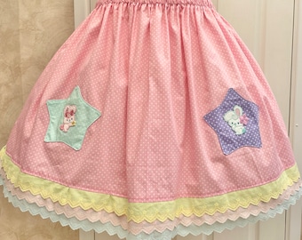Star Bunny Pink Polka Dot Skirt 38-44 inch waist