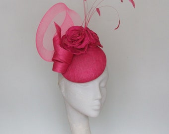 Pink Fascinator,  Kentucky Derby Hat,  Royal Ascot Hat.  Mother of Bride Hat, Occasion  Hat