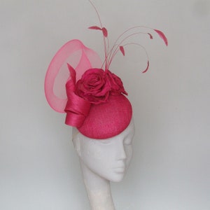 Pink Fascinator,  Kentucky Derby Hat,  Royal Ascot Hat.  Mother of Bride Hat, Occasion  Hat