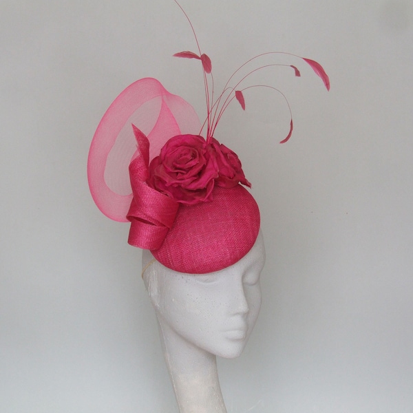 Roze Fascinator, Kentucky Derby Hat, Royal Ascot Hat. Moeder van de bruid hoed, gelegenheid hoed