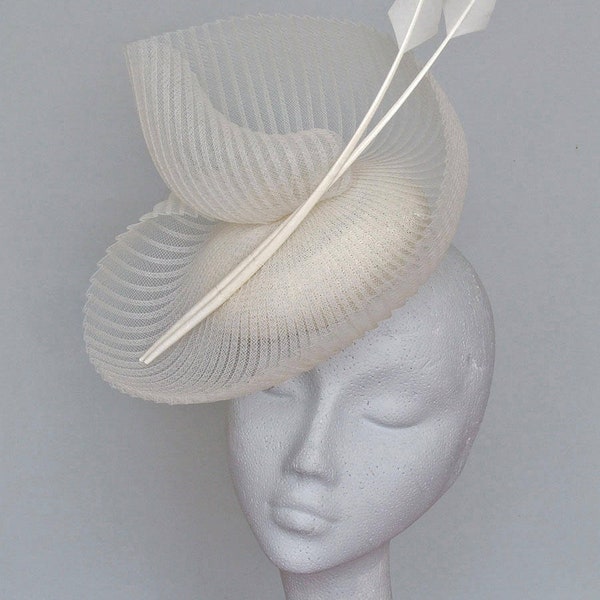 Ivory Fascinator,  Ascot Hat, Kentucky Derby Hat