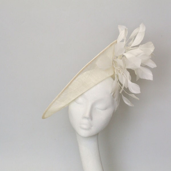 READY MADE, Ivory Fascinator, Royal Ascot Hat, Kentucky Derby Hat, Mother of the Bride Hat, Church Hat, Wedding Hat , Occasion Tea Party Hat