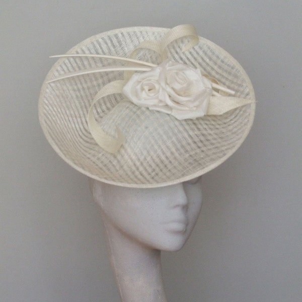 Ivory Fascinator, Kentucky Derby Hat,  Royal Ascot Hat,  Mother of the  Bride Hat, Melbourne Cup Hat, Tea Party Hat,