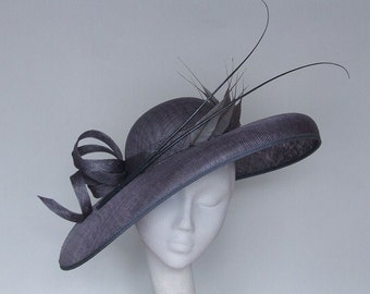 Dark Grey Fascinator Royal Ascot Hat 