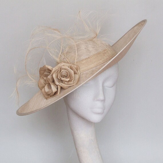 Champagne Wide Brim Fascinator Kentucky 