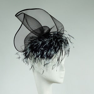 Black Fascinator, Kentucky Derby Hat, Royal Ascot Hat, Mother of the Bride Hat, Occasion Hat, New SS 2024