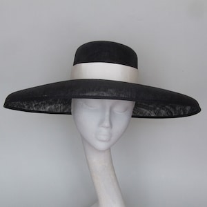 Black Kentucky Derby Hat, Breakfast @ Tiffany&#39;s Hat, Royal Ascot Hat, Mother of the Bride Hat, Occasion Hat, Tea Party Hat