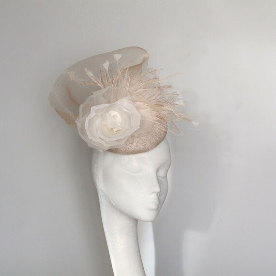 Champagne Pillbox Kentucky Derby Hat 
