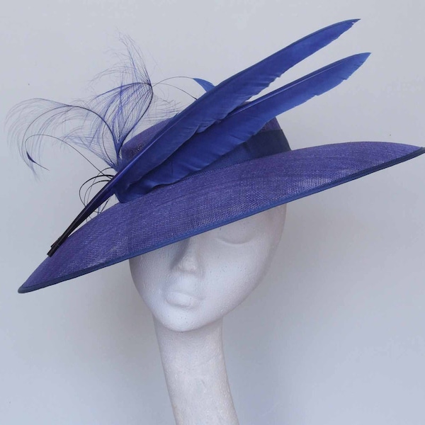 Royal Blue Fascinator, Kentucky Derby Hat, Royal Ascot Hat, Mother of the Bride Hat, Wedding Hat,