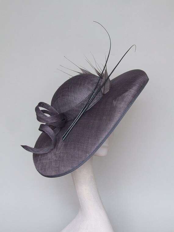 Dark Grey Fascinator Royal Ascot Hat 