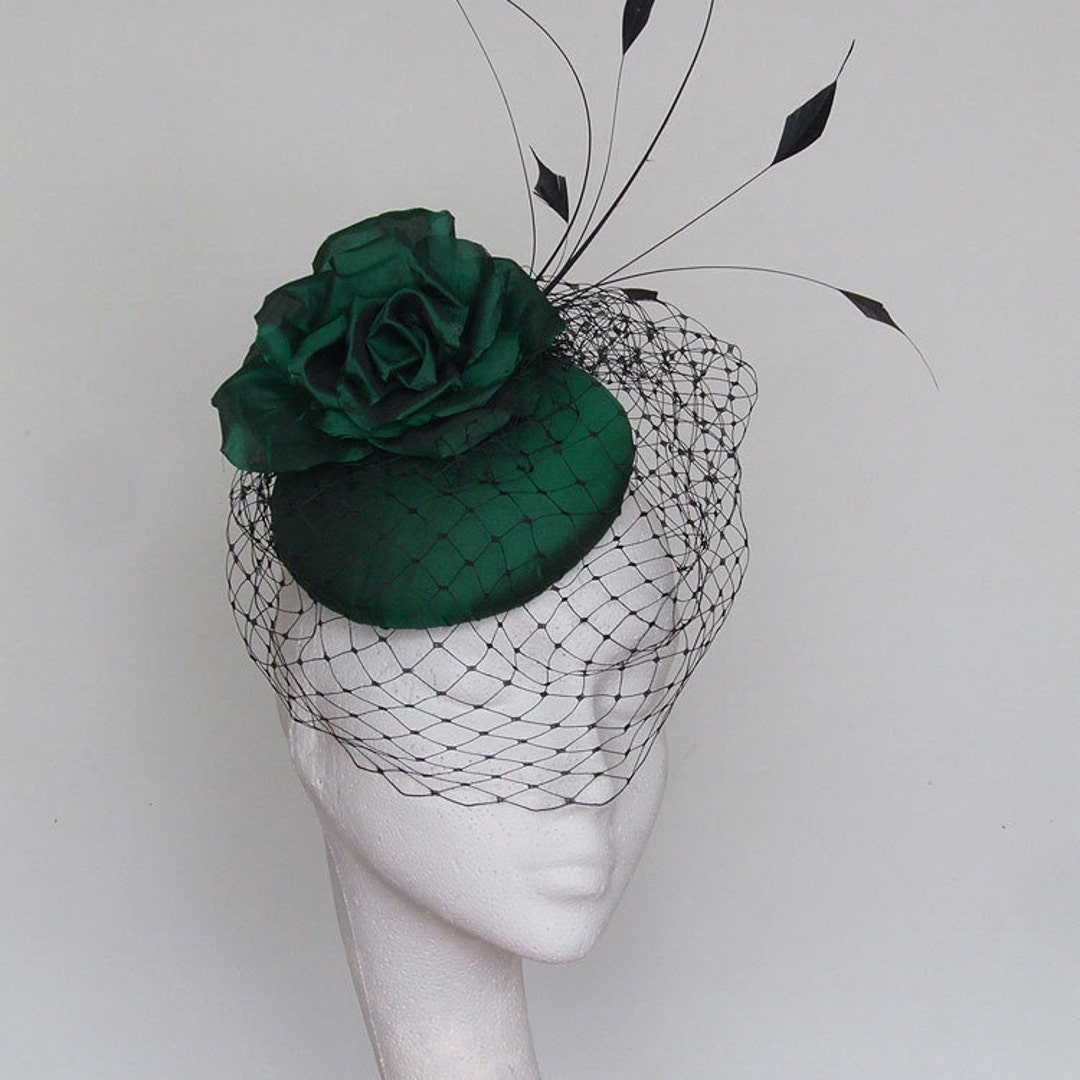 Emerald Green Silk Fascinator Kentucky Derby Hat Royal Ascot Hat Wedding Hat Tea Party Hat Etsy Canada