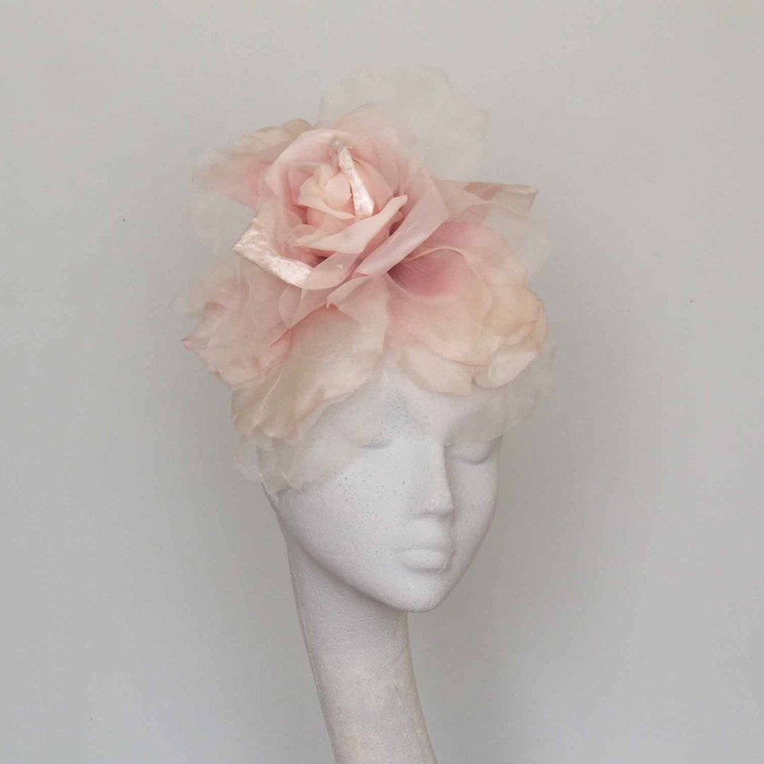 Pale Pink Silk Flower Fascinator Kentucky Derby Headpiece Etsy