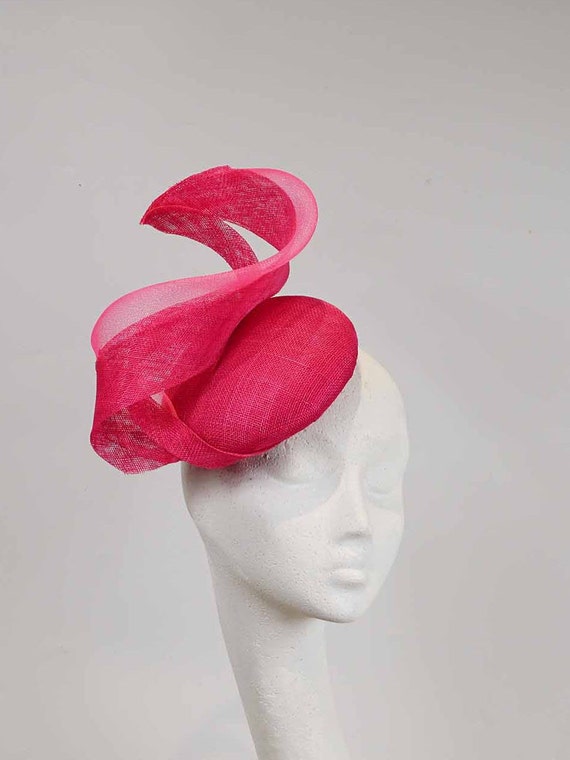 Vibrant Pink Fascinator Hat with Dramatic Curves Fifi Fascinator - Vibrant Two-Tone Lightweight Kentucky  main image 3