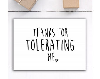 tolerating me etsy