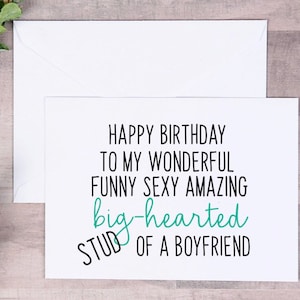 Funny birthday card for boyfriend birthday card for him funny husband card funny boyfriend gift sweet gift for boyfriend card hunk card