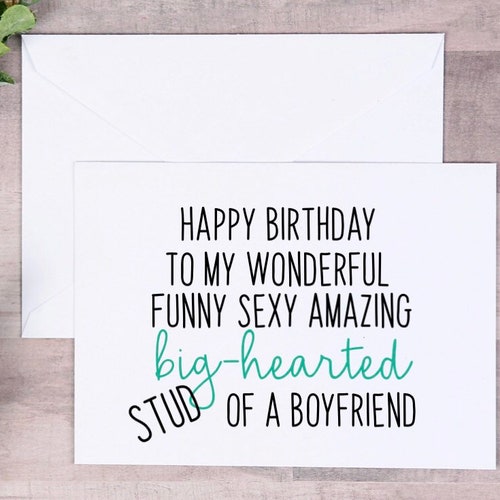 Funny Birthday Card for Boyfriend Birthday Card for Him Funny Etsy