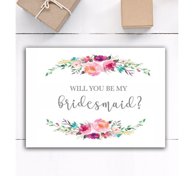Floral Bridesmaid proposal will you be my bridesmaid card wedding bridesmaid gift Will you be my bridesmaid gift card for bridesmaid