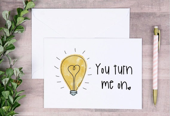 Naughty Funny Card For Boyfriend You Turn Me On Love Card For Etsy