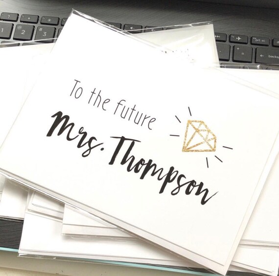 Personalized Bridal Shower Engagement Card Wedding