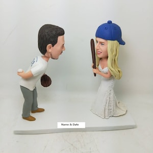 LA Dodgers Personalized Wedding Cake Topper Dodgers Bobble Head Dodgers Wedding Dodgers Groom Dodgers Bride Dodgers Cake Topper Dodgers Gift