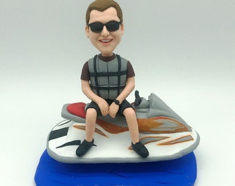 Jet Ski Bobble Head Jet Ski Boyfriend Gift Custom Bobble Head Boyfriend Birthday Cake Topper Personalized Boyfriend Gift Jet Ski Custom Gift