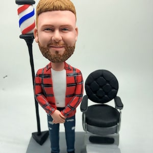 Barber Bobble Head Personalized Barber Gift Custom Barber Bobble Head Barber Boyfriend Gift Father Gift Husband Gift Boyfriend Birthday Gift