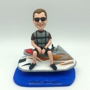 Jet Ski Bobble Head Jet Ski Boyfriend Gift Custom Bobble Head Boyfriend Birthday Cake Topper Personalized Boyfriend Gift Jet Ski Custom Gift