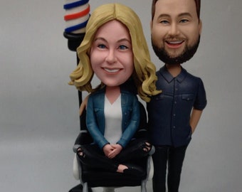 Barber Wedding Cake Topper Barber Custom Wedding Cake Topper Barber Personalized Bobble Head Barber Wedding Gift Barber Gift