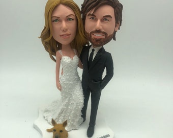 Wedding Cake Topper With Pets Personalized Wedding Cake Topper Custom Wedding Cake Topper Wedding Pet Cake Topper Pet Wedding Gift