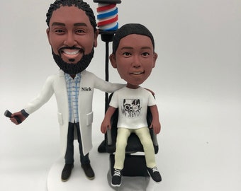 Barber Personalized Bobble Head Barber Father And Son Bobble Head Custom Barber Bobble Head Father Gift Husband Gift Barber Father Birthday