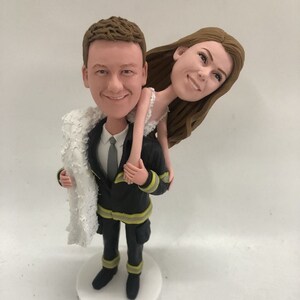 Firefighter Wedding Cake Topper Fireman Wedding Cake Topper Firefighter Topper Fireman Personalized Wedding Cake Topper Fireman Husband