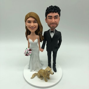 Wedding Cake Topper With Pets Personalized Wedding Cake Topper Custom Wedding Cake Topper Wedding Pet Cake Topper Pet Wedding Gift