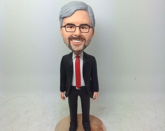 Profesor Custom Bobble Head Personalizowany prezent Figurki gliniane na podstawie zdjęcia klienta Topper na tort urodzinowy Mąż Chłopak Profesor Prezent