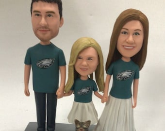 Personalized Family With Kid Wedding Cake Topper Eagles Wedding Cake Topper Eagles Family Wedding Cake Topper Eagles Groom Eagles Bride