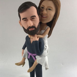 Wedding Topper Cake Topper Jiu Jitsu Wedding Cake Topper Groom Wearing Jiu Jitsu Gis Wedding Cake Toppers with Jiu Jitsu Gis