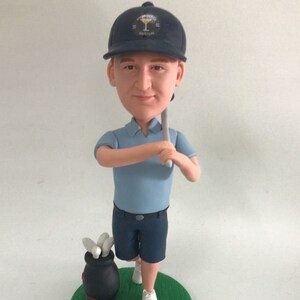 Golfer Personalized Golf Personalized Husband Gift Father Gift Custom Golf Bobble Head Golfer Birthday Cake Topper Husband Birthday Gift