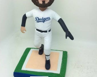 LA Dodgers Custom Bobble Head Dodgers Personalized Dodgers Clay Figurines Dodgers Father Gift Dodgers Birthday Gift Husband Boyfriend Gift