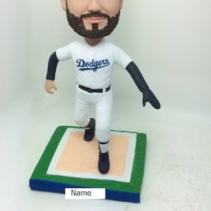 LA Dodgers Custom Bobble Head Personalized Dodgers Clay Figurines Based on Customers&#39; Photo LA Birthday GIft Husband Boyfriend Son Bday Gift