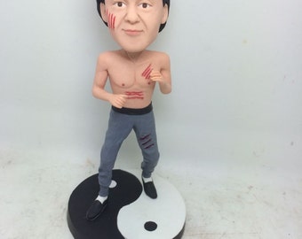 Kung Fu Bobblehead Kung Fu Personnalisé Bobblehead Personnalisé Bobble Head Clay Figurine Personnalisé Bobblehead Anniversaire Gâteau Topper Boyfriend Cadeau