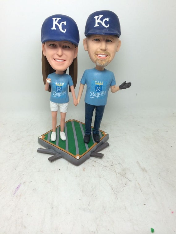 KC Royals Fans Girlfriend Boyfriend Valentines Gift Personalized Clay  Figurines Based on Customers' Photos Baseball Wedding Cake Topper Gift